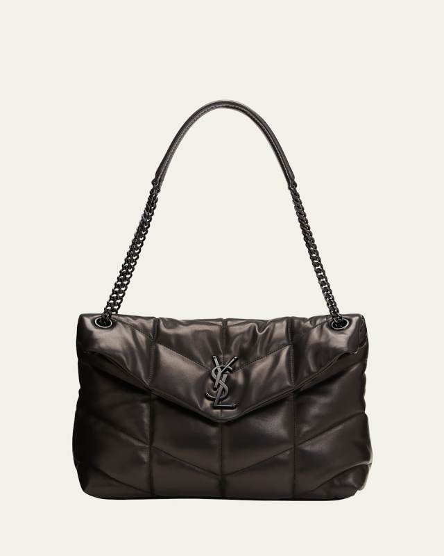 Lou Puffer Medium YSL Shoulder Bag in Quilted Leather