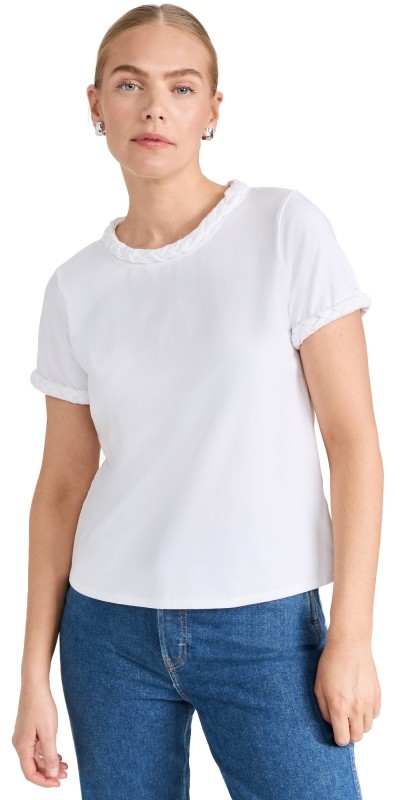 Cinq à Sept Braided Tee White