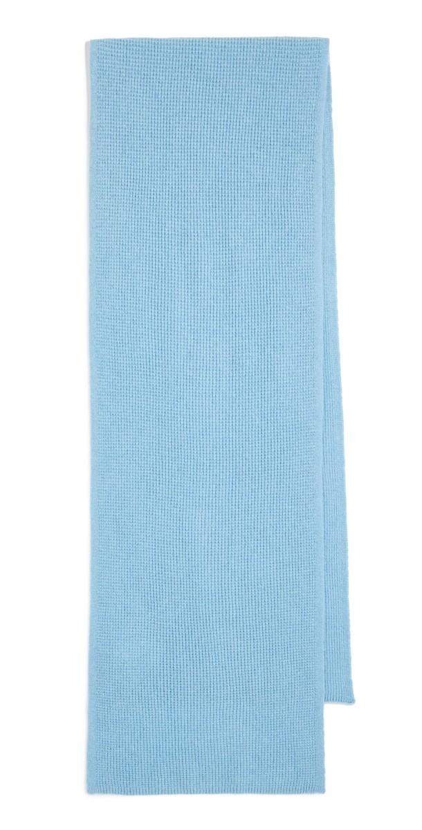 White + Warren Cashmere Waffle Scarf Slate Blu