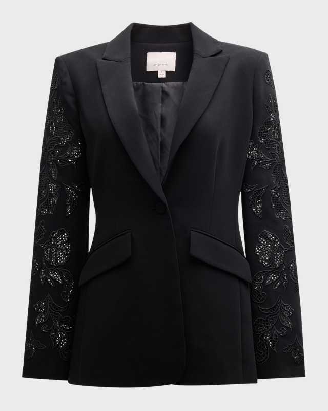 Cheyenne Cutout Paisley Embroidered Blazer