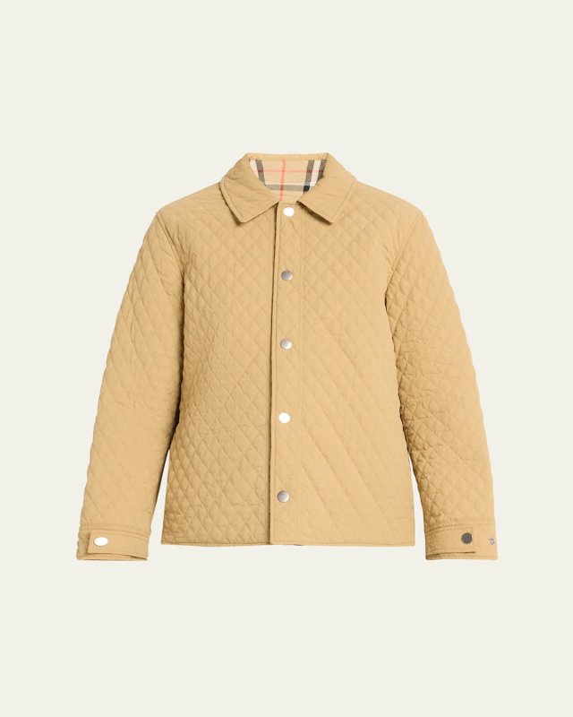 Reversible Recycled Nylon Quilted Shirt Jacket