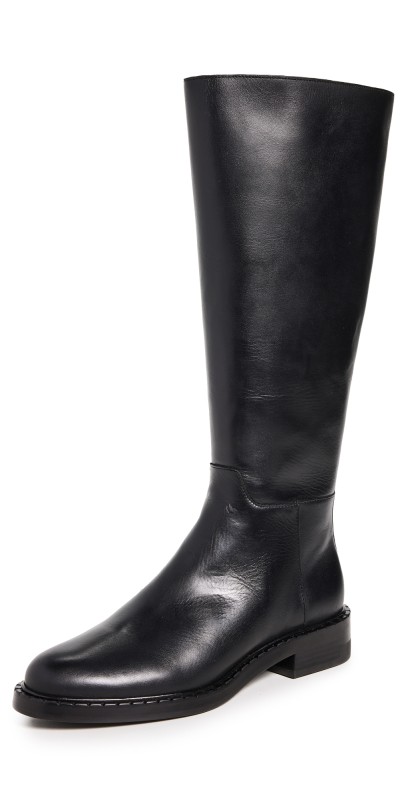 Reformation Nancy Knee Riding Boots Black Leather