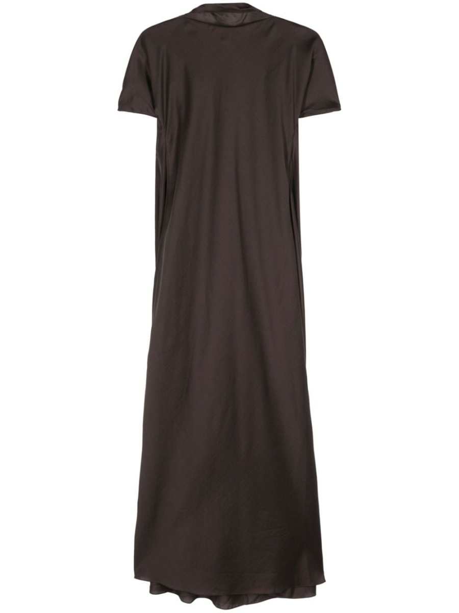 sash-detail twill maxi dress