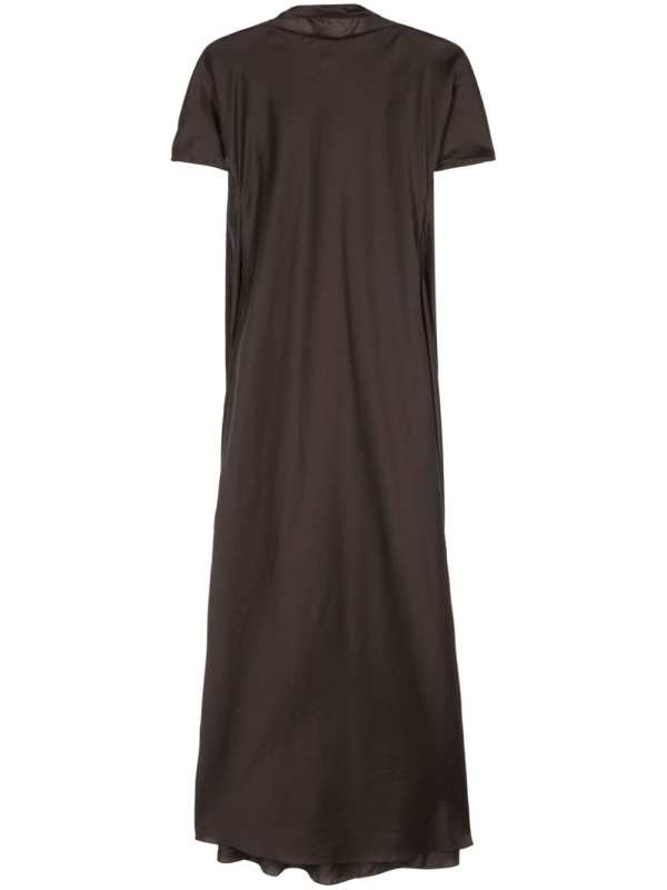 sash-detail twill maxi dress