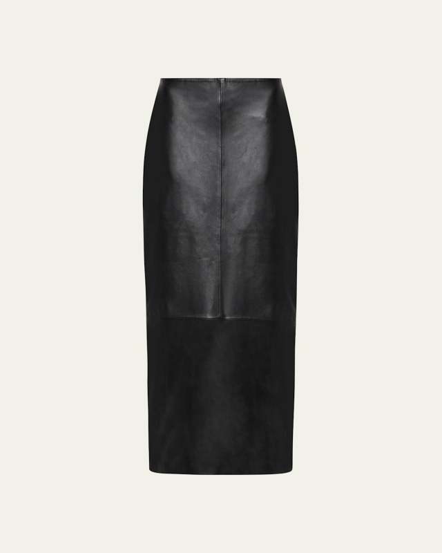 Leather Column Skirt