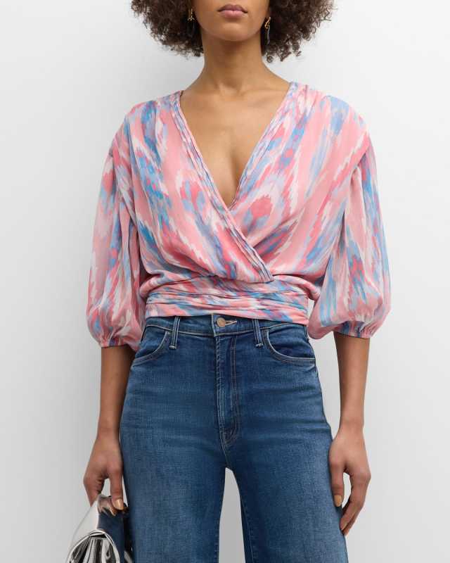 Blaire Printed Surplice Blous