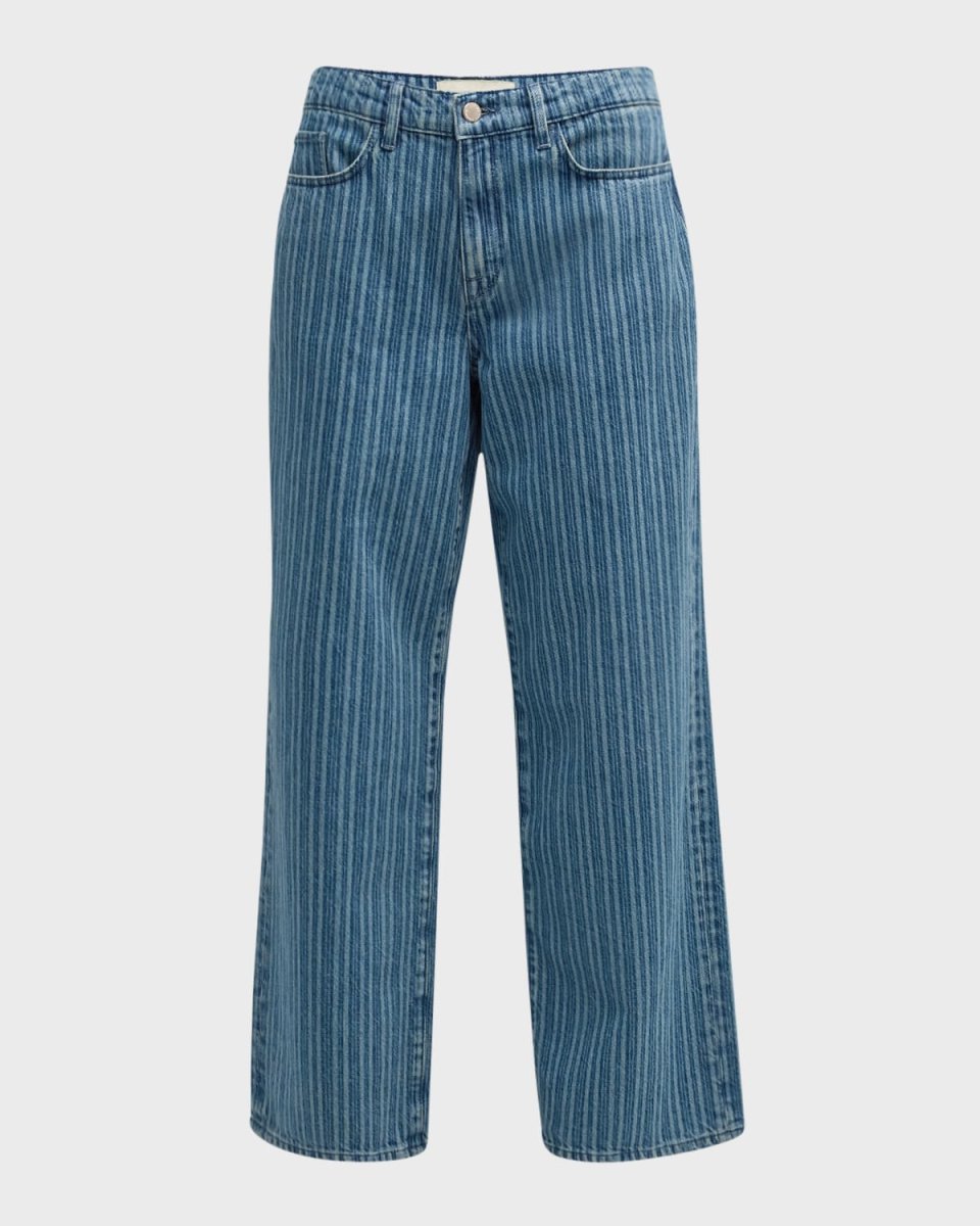 Sparrow Stripe Mid-Rise Baggy Jeans