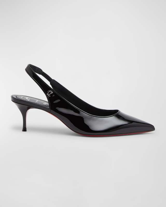 Kate Sporty Patent Slingback Pumps