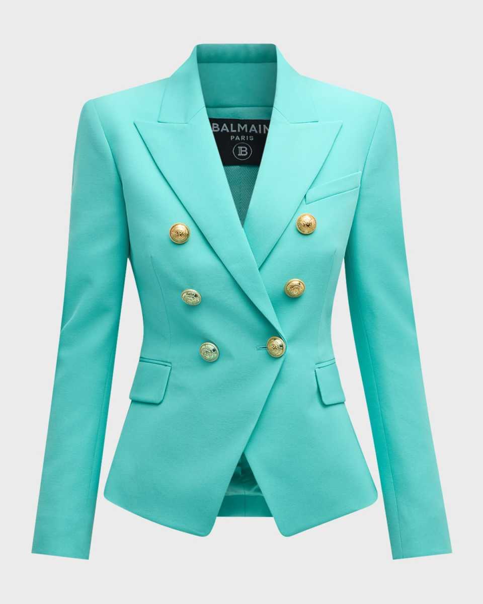 Classic Wool Blazer with Button Detail