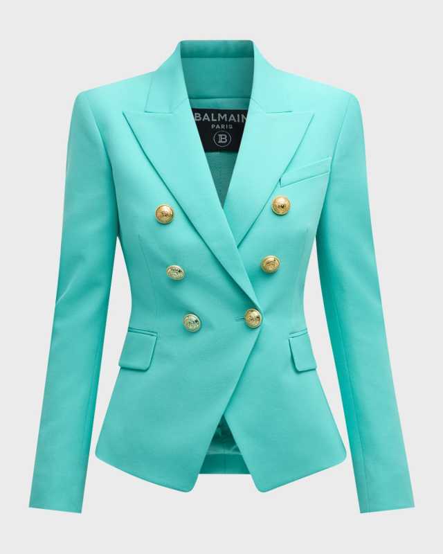 Classic Wool Blazer with Button Detail