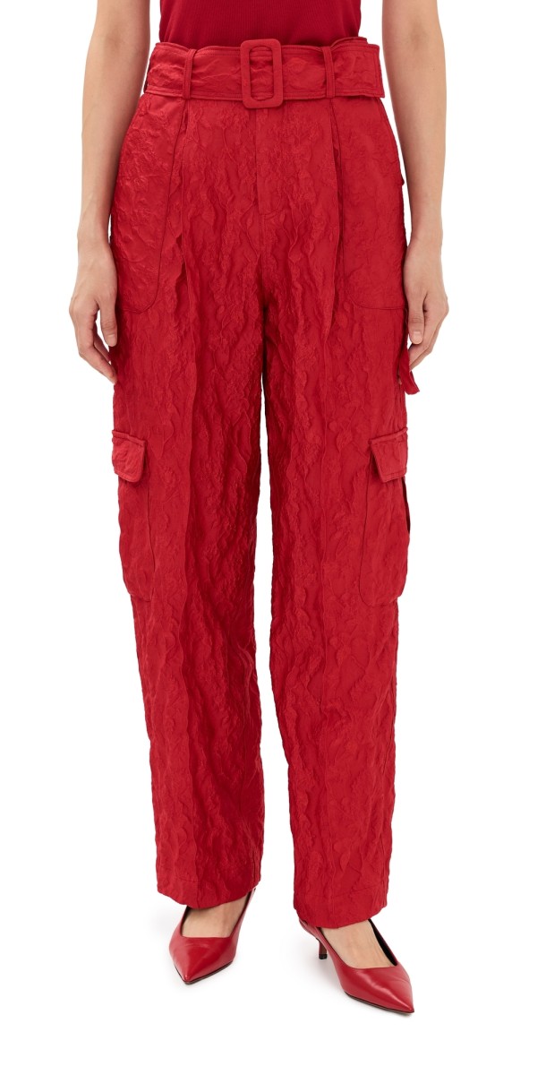 Rosie Assoulin Cargo Pants Red