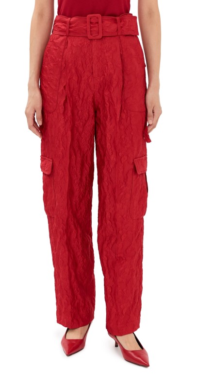 Rosie Assoulin Cargo Pants Red