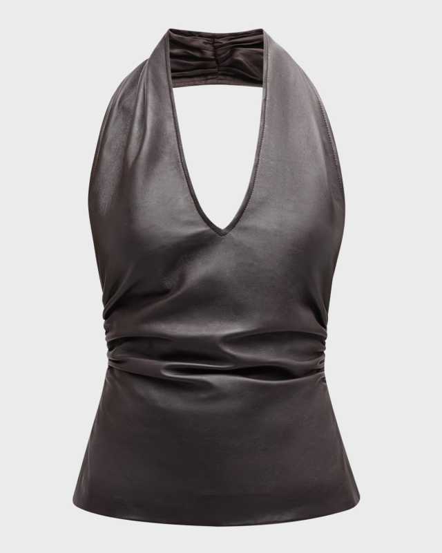 Mia Leather Halter Top