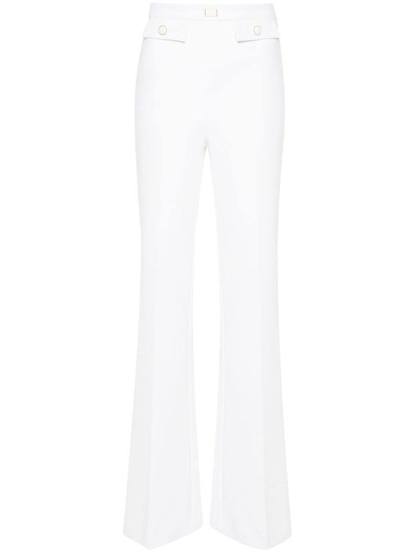 crepe logo-plaque flared trousers