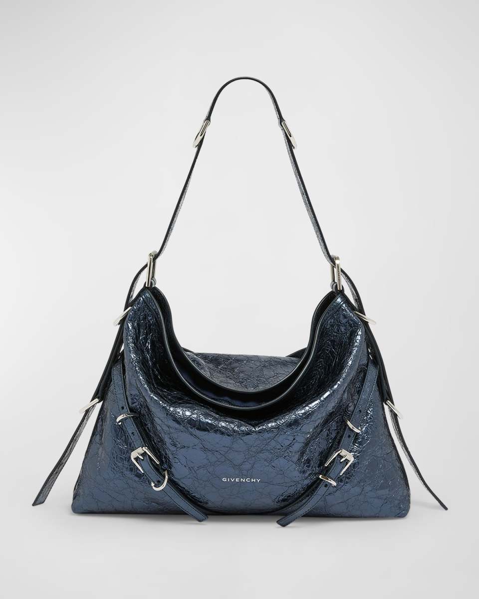Voyou Medium Shoulder Bag in Metallic Leather