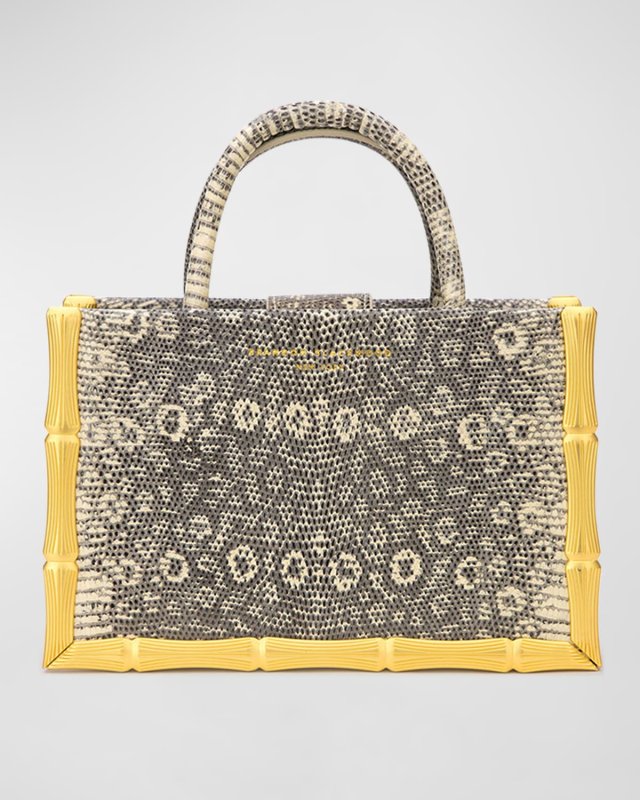 Metal Bamboo Lizard Tote Bag