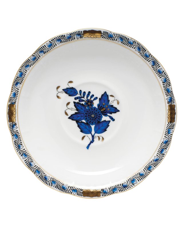 Chinese Bouquet Black Sapphire Saucer
