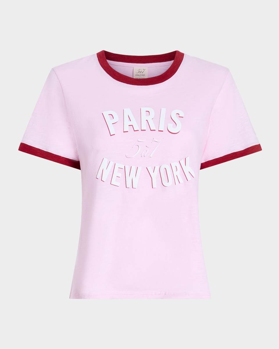 Paris New York Ringer Tee