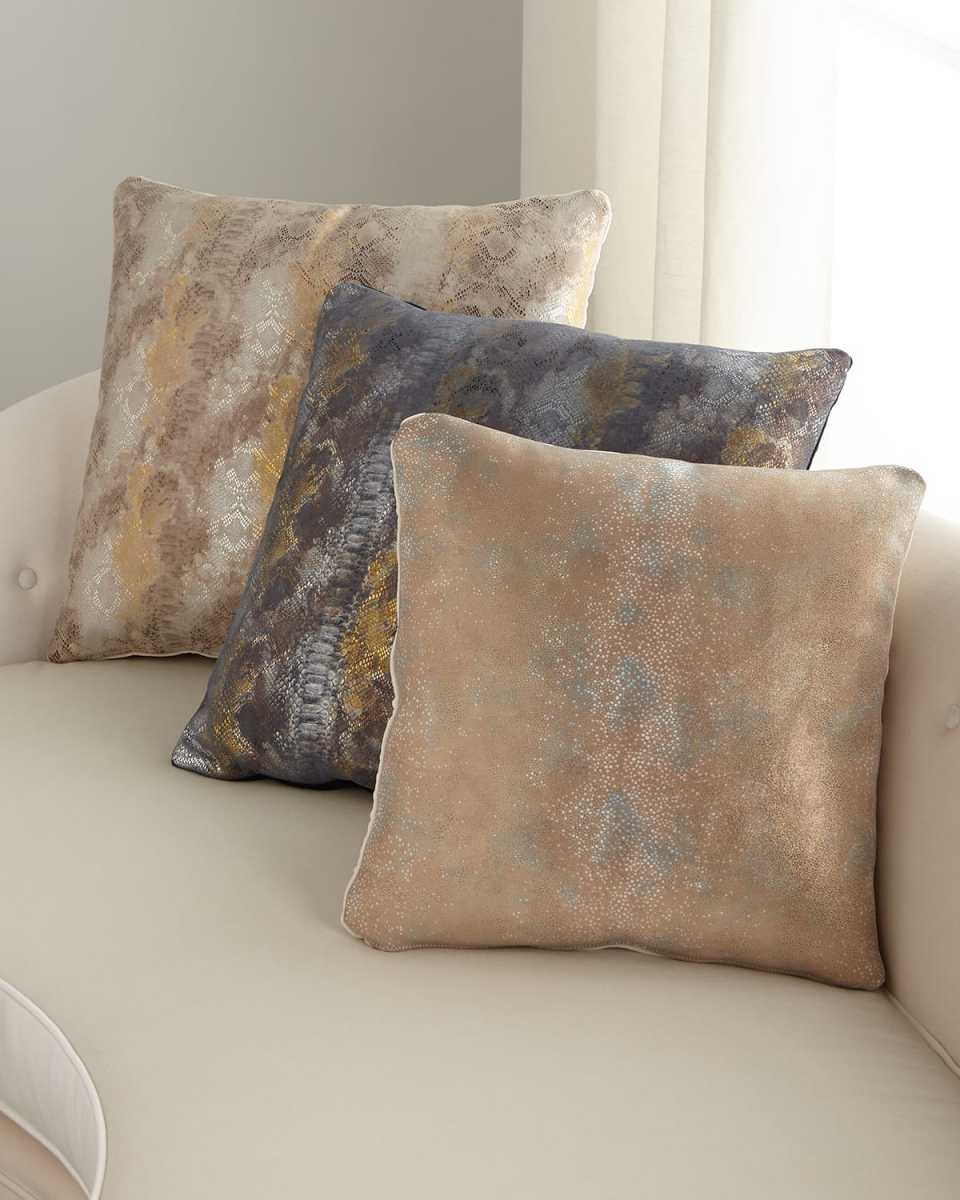22" Oil Printed Suede Pillow