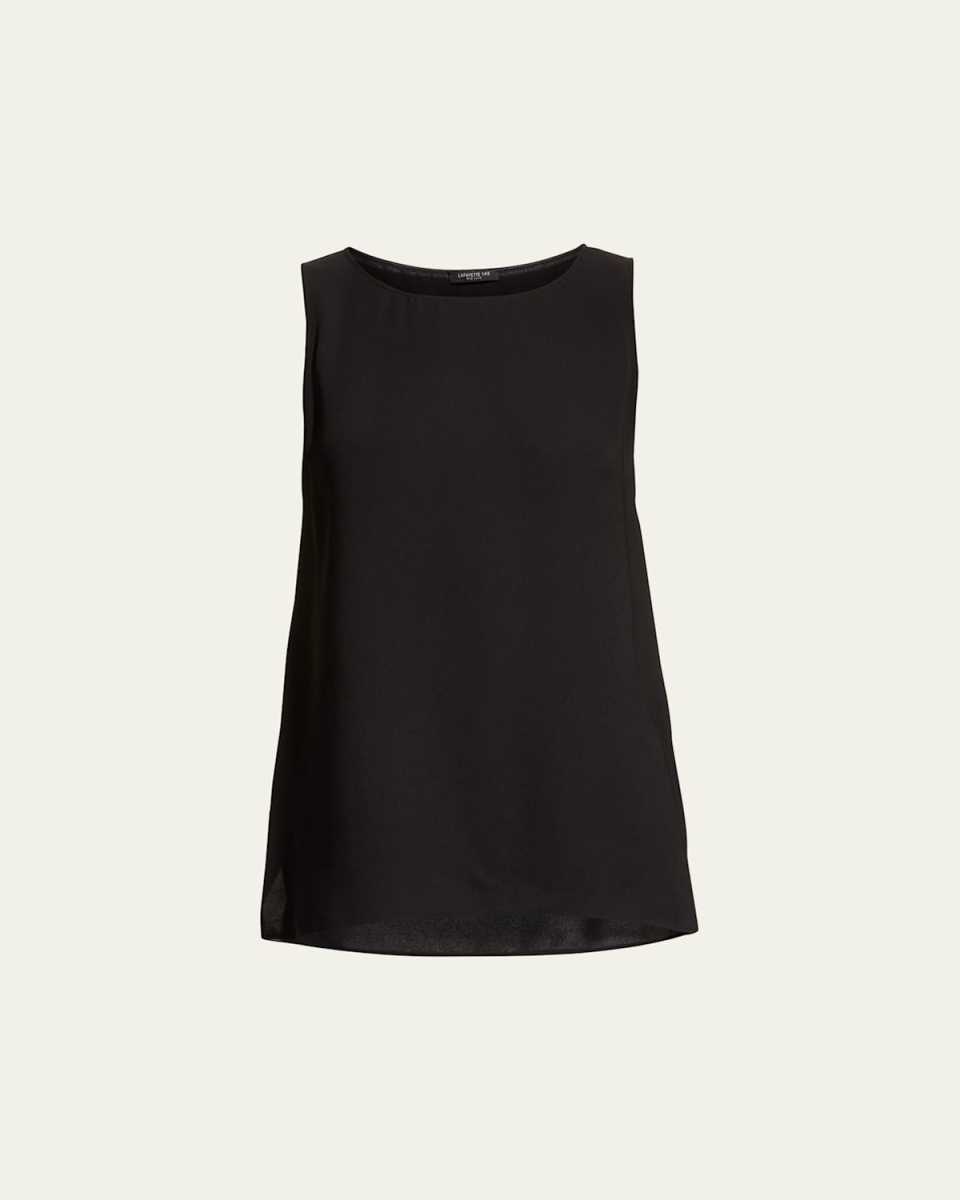 Ruthie Sleeveless High-Low Hem Silk Blouse