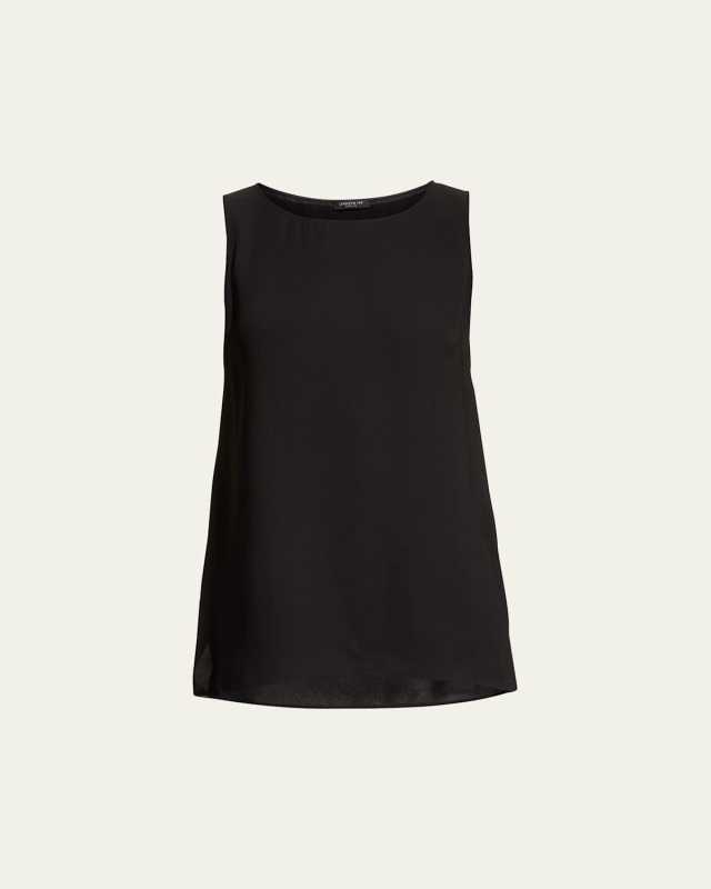Ruthie Sleeveless High-Low Hem Silk Blouse