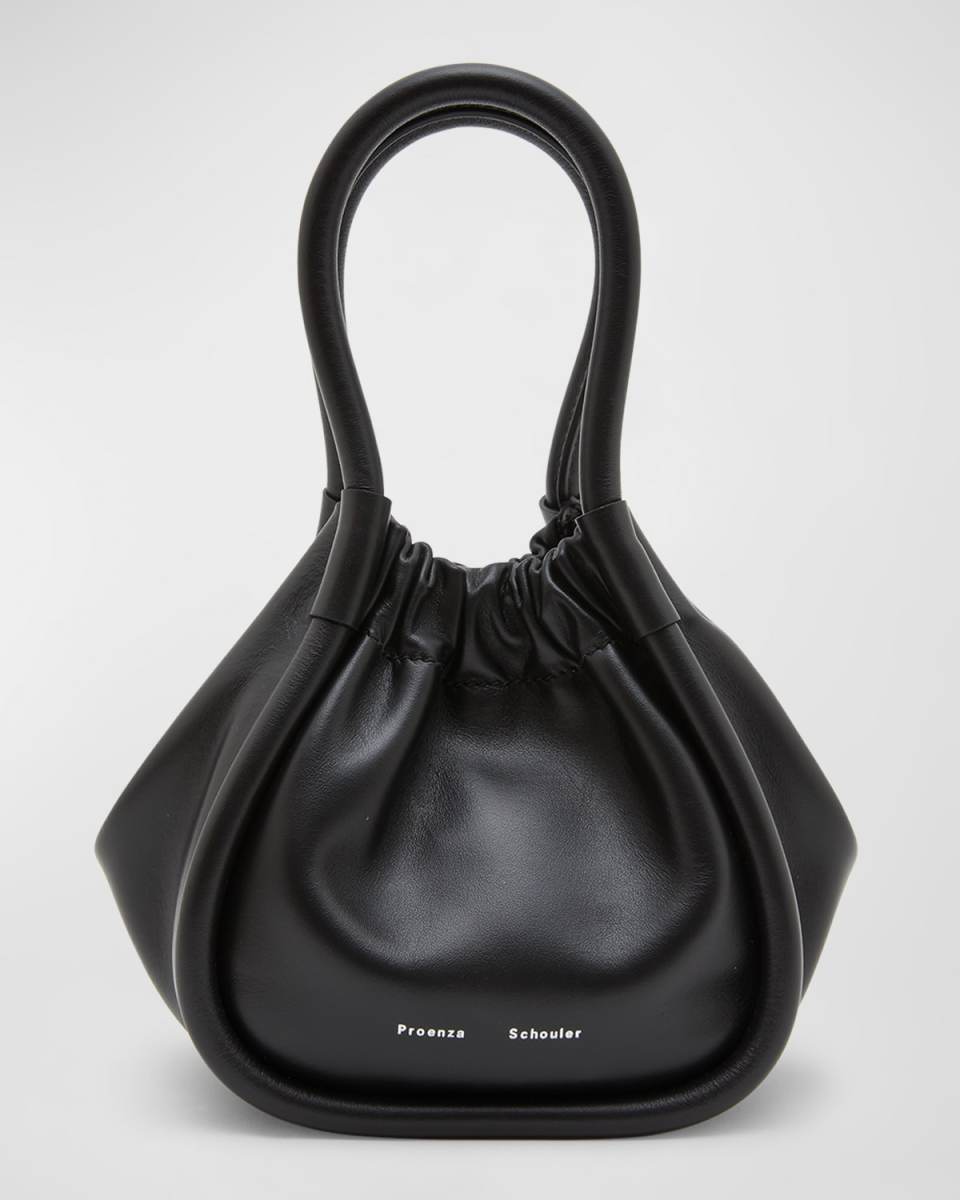 XS Ruched Leather Tote Bag