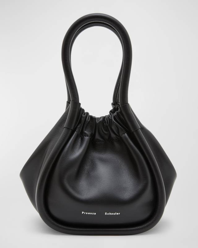 XS Ruched Leather Tote Bag