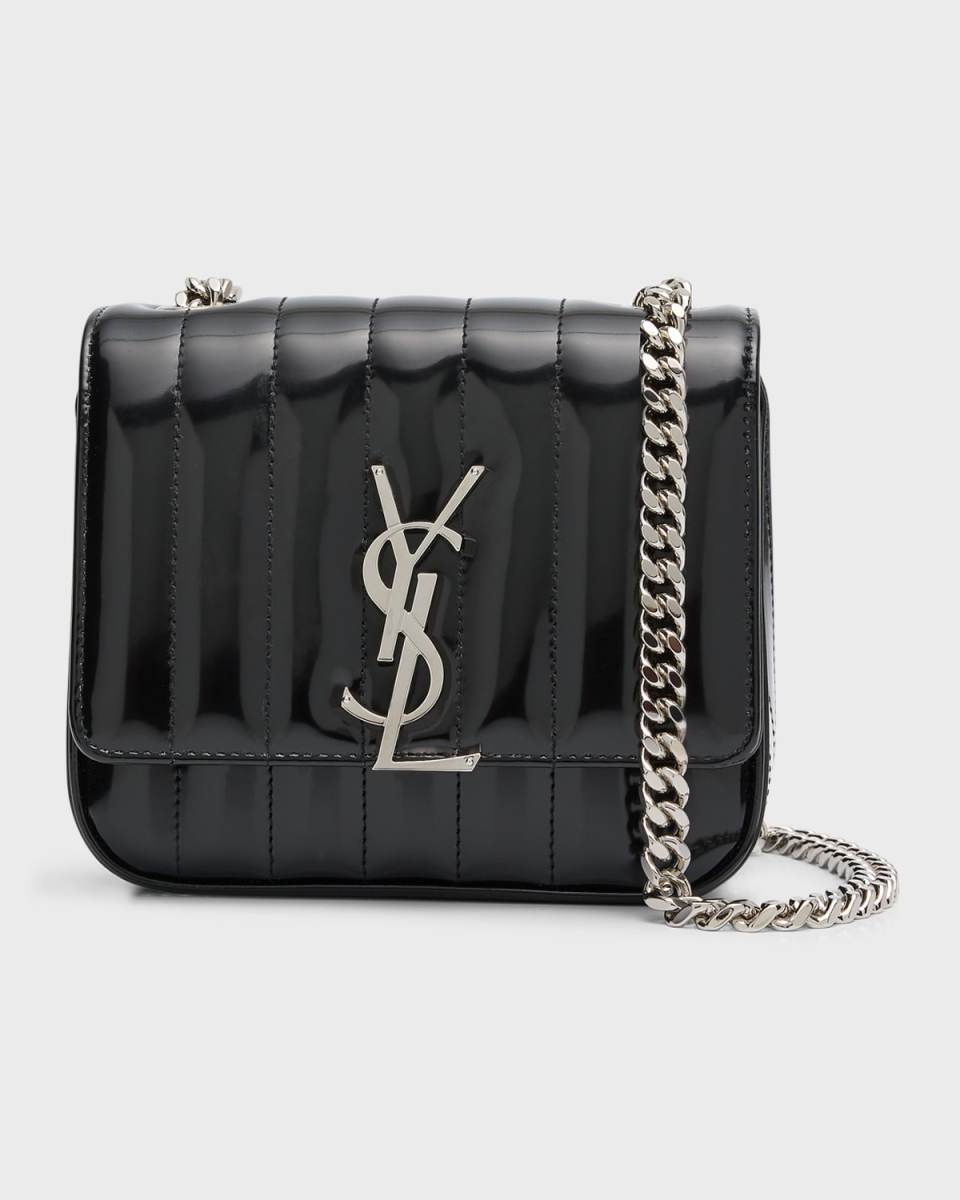 Vicky Small YSL Crossbody Bag in Quilted Spazzolato Leather