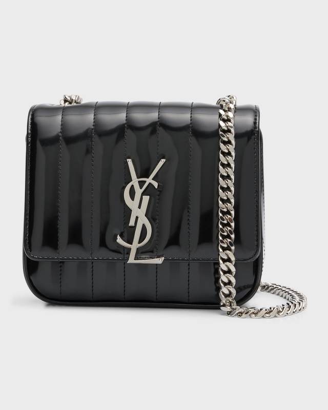 Vicky Small YSL Crossbody Bag in Quilted Spazzolato Leather