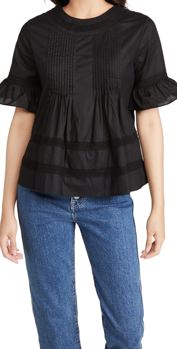 English Factory Lace Blouse Off White