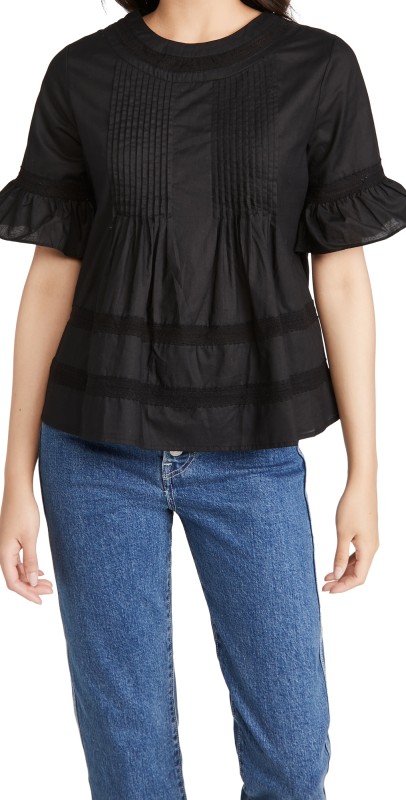English Factory Lace Blouse Off White