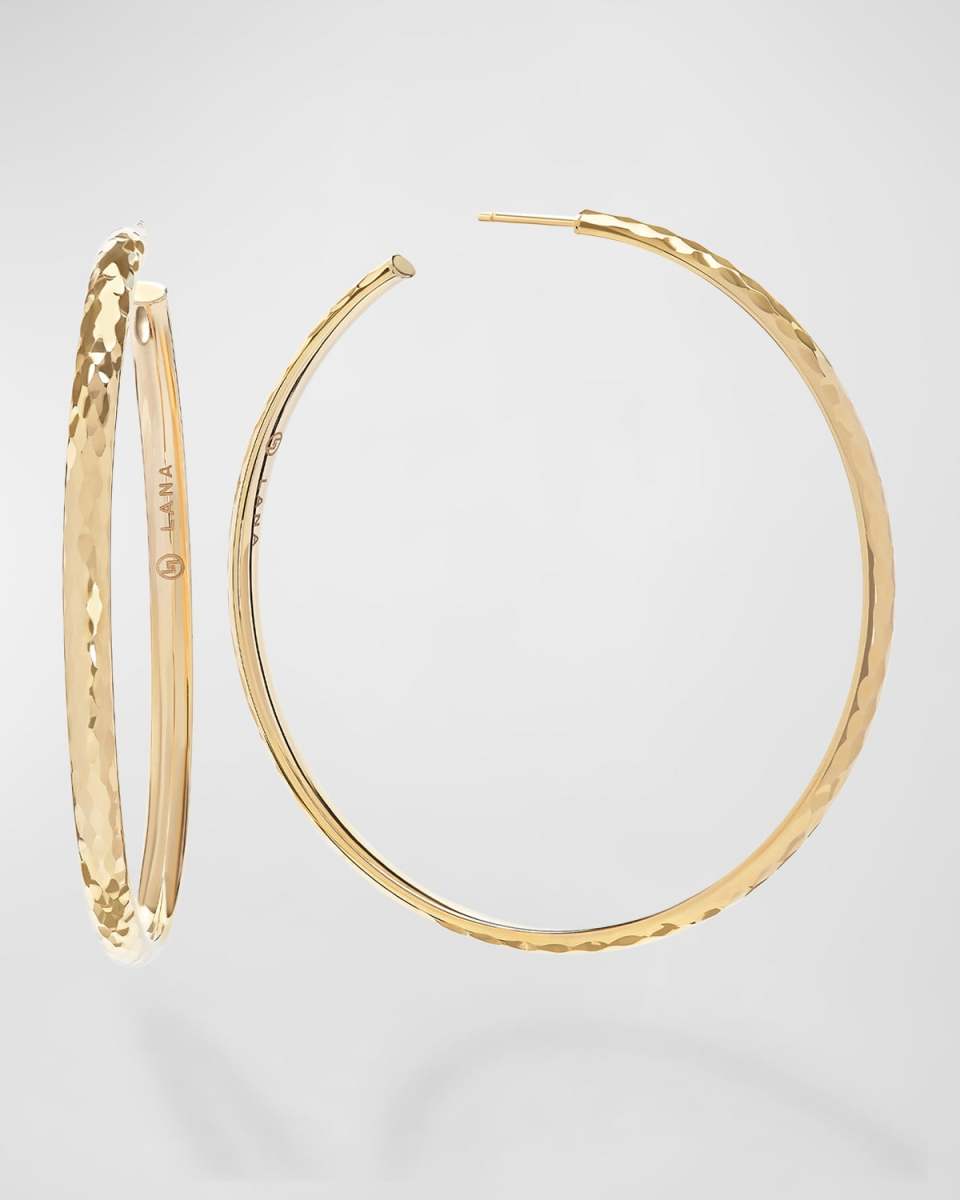 Thin Disco Hoop Earrings, 60mm