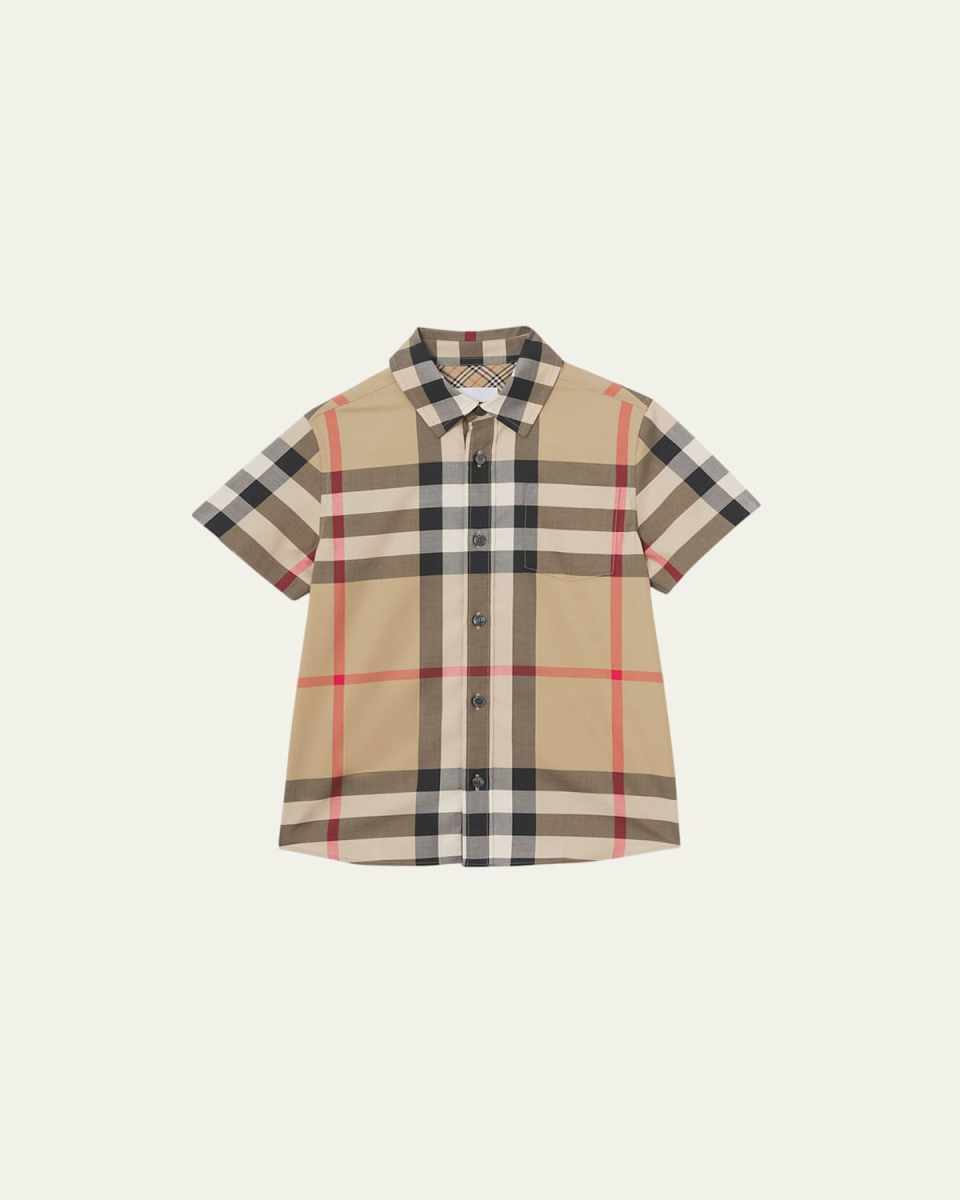 Boy's Owen Vintage Check Button-Down Shirt, Size 3-14