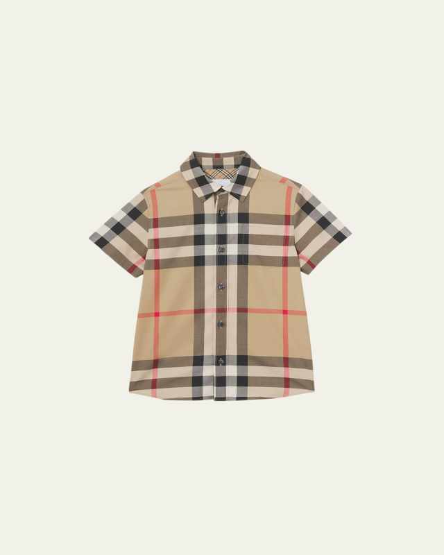 Boy's Owen Vintage Check Button-Down Shirt, Size 3-14