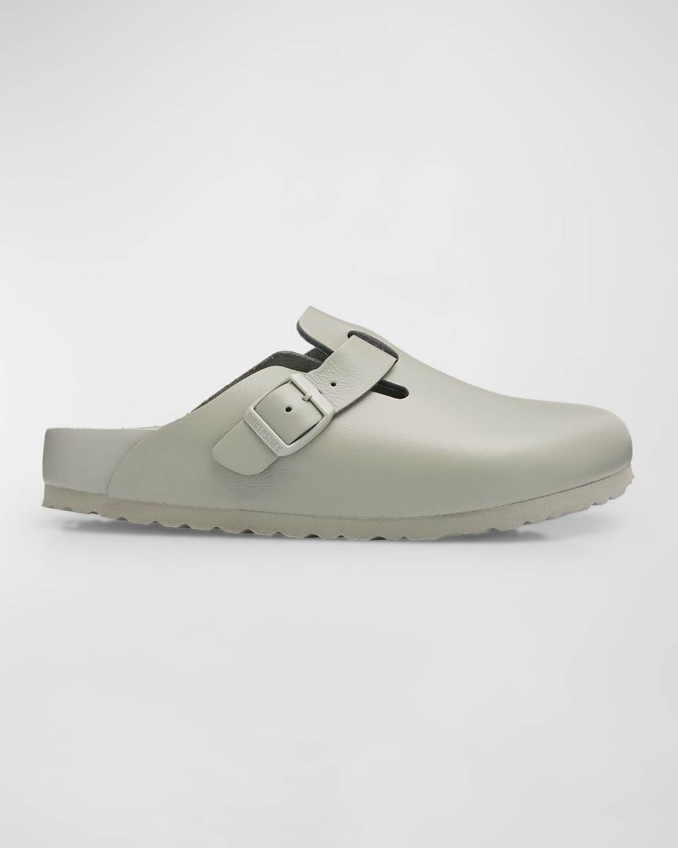 Boston Exquisite Leather Buckle Clogs