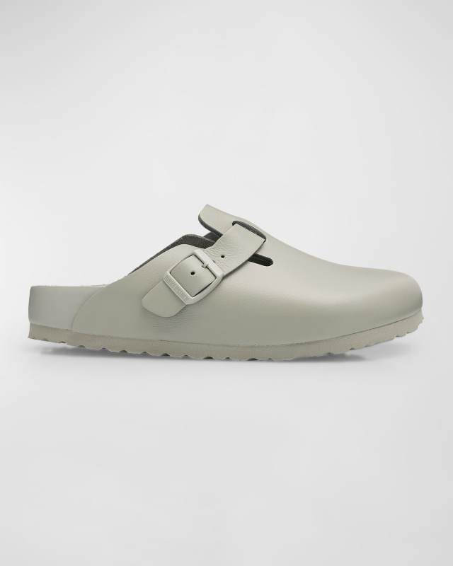 Boston Exquisite Leather Buckle Clogs