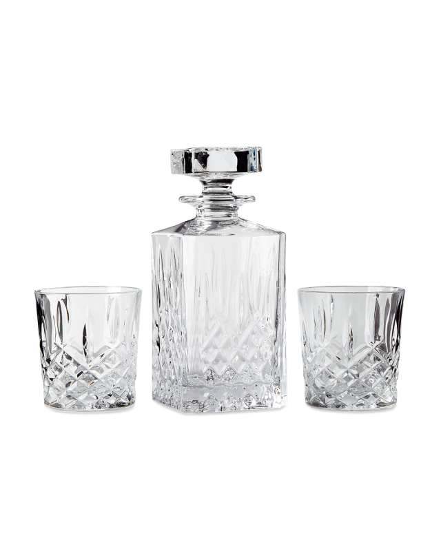 Markham Square Decanter & Two Double Old-Fashioned Glasses