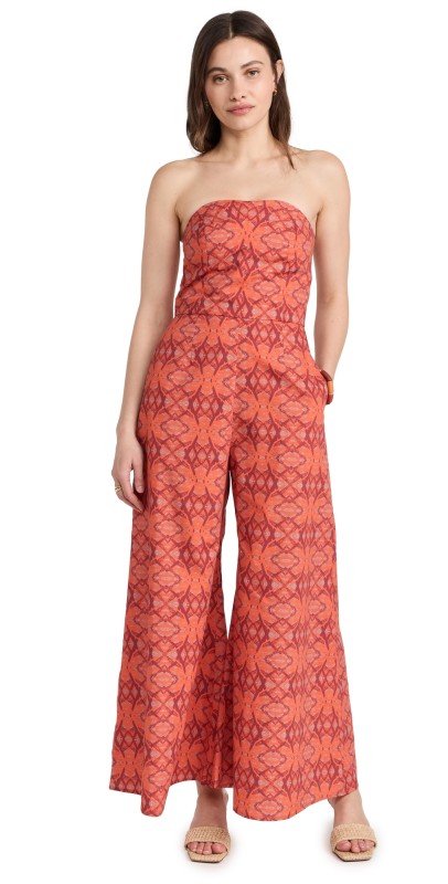 KAHINDO Beau Strapless Jumpsuit Orange