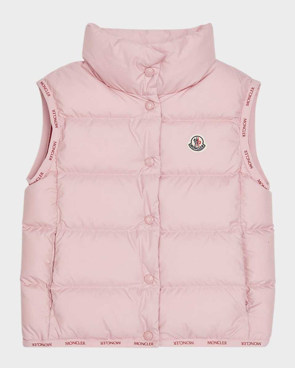 Girl's Badia Logo Tape Puffer Vest, Size 4-