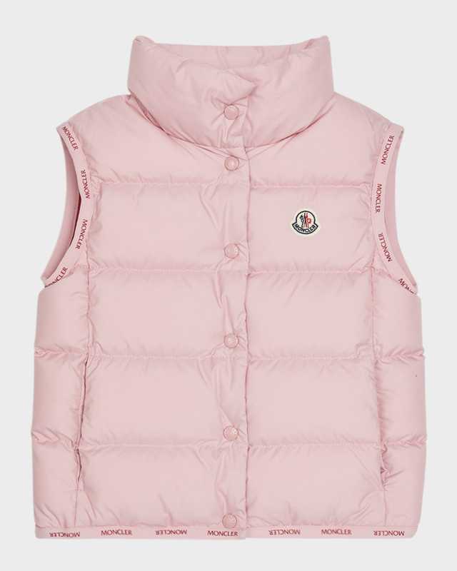 Girl's Badia Logo Tape Puffer Vest, Size 4-