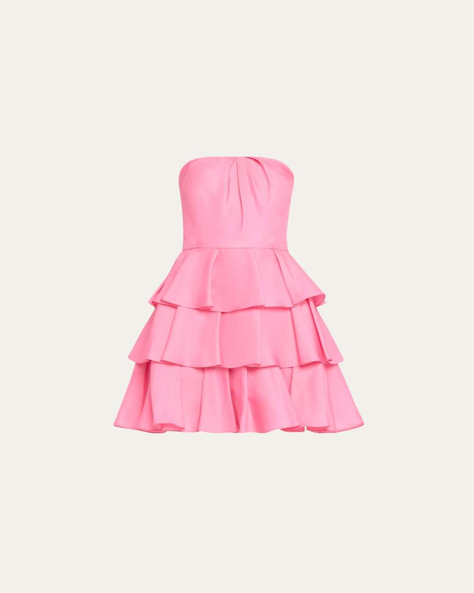 Tiered Ruffle Strapless Mini Dress