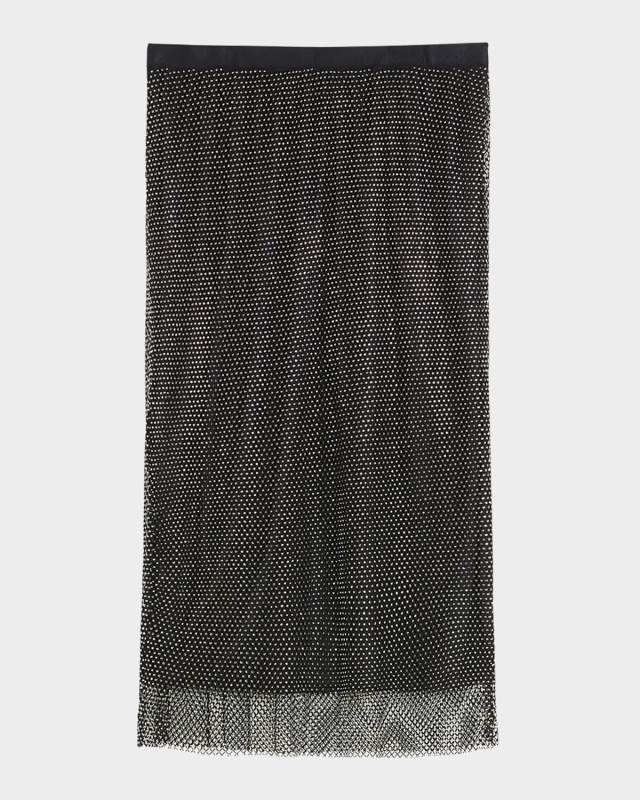 Nuvole Rhinestone Mesh Midi Skirt