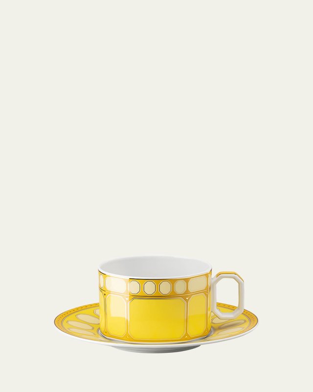 Signum Tea Cup & Saucer, Jonquil Yellow