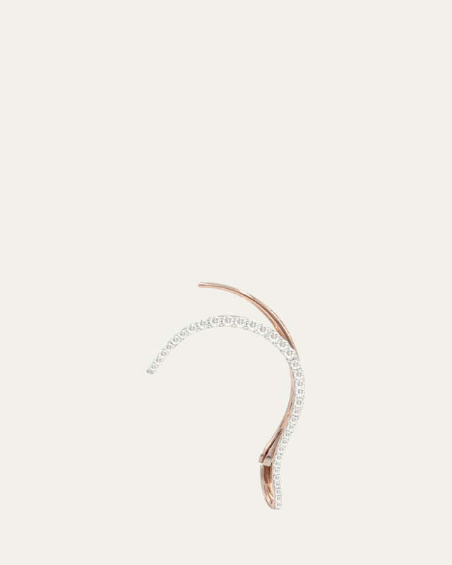 Queen Wave Diamond Ear Jewel in 18K Rose Gold, Left Ear
