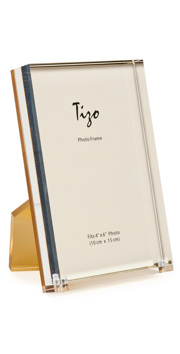 Tizo Design Lucite Frame w/Easel Gold Back 4x6 Gold