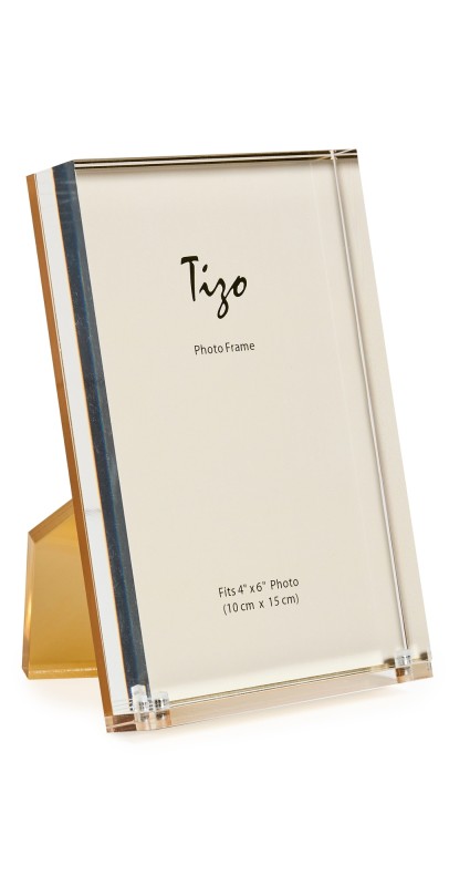 Tizo Design Lucite Frame w/Easel Gold Back 4x6 Gold