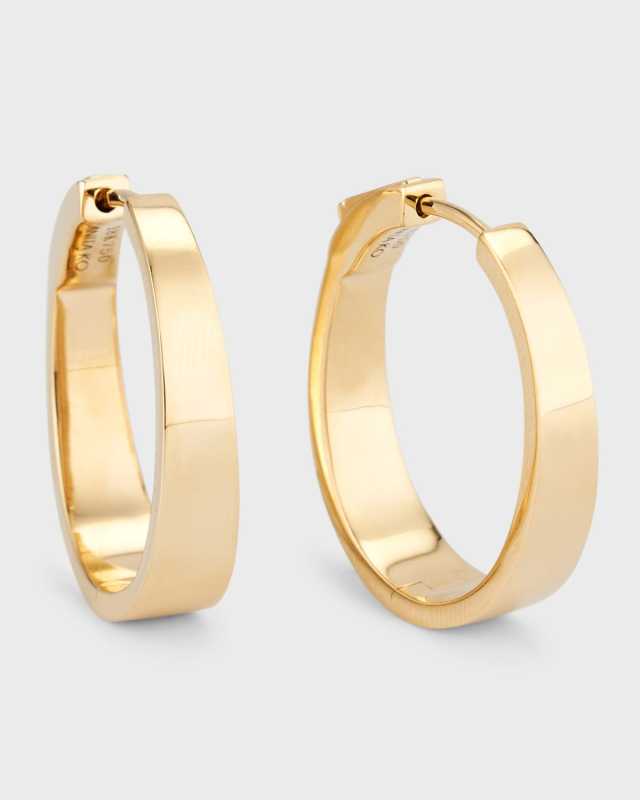 Plain Meryl Hoop Earrings in Yellow Gold