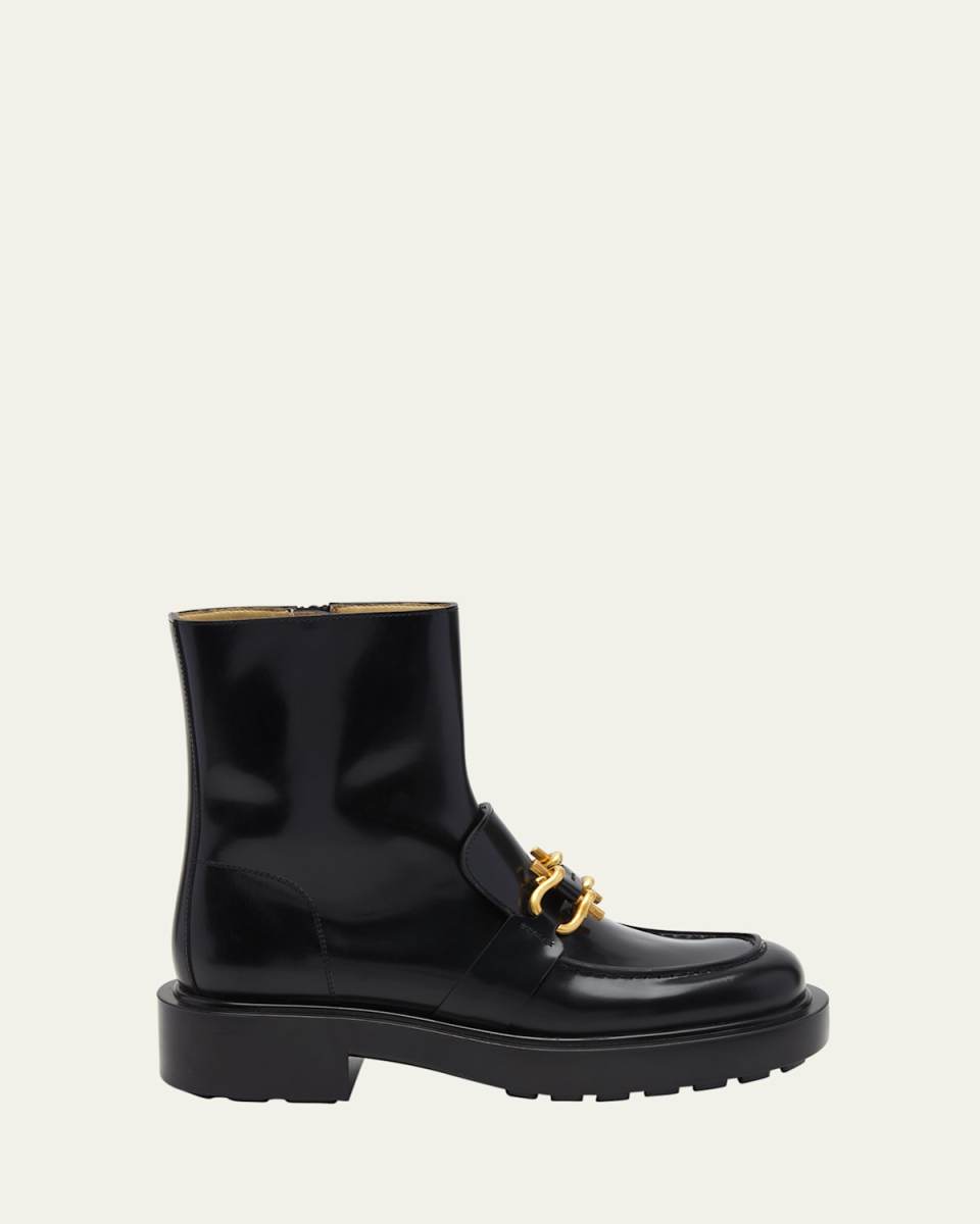 Monsieur Leather Bit Chunky Ankle Boots