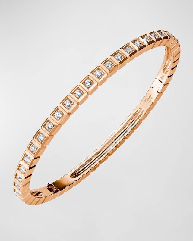 Ice Cube 18K Rose Gold Diamond Bracelet, Size Medium