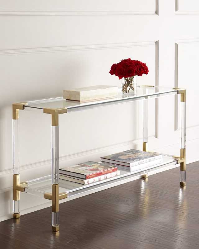 Jacques Acrylic & Brass Console